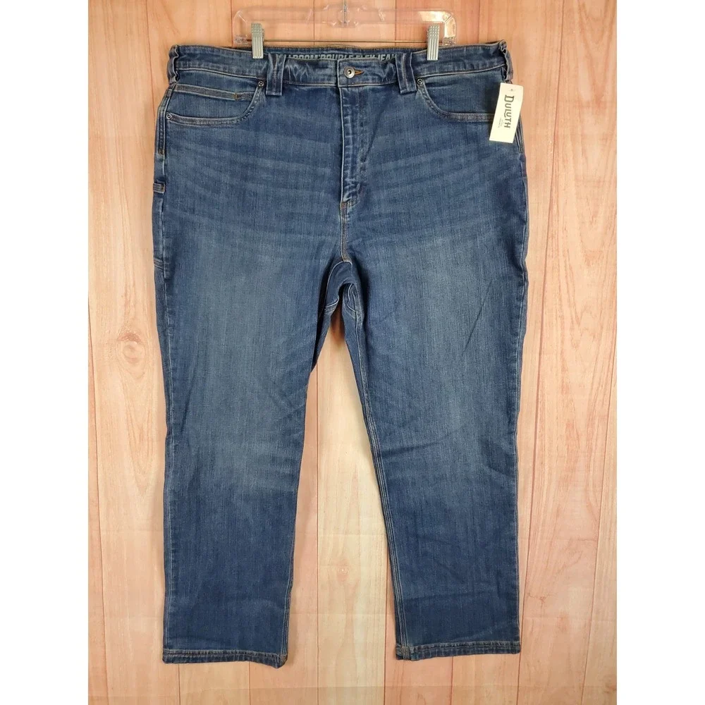 Duluth Trading Co Ballroom Double Flex Mens Jeans Sz 42 X 32 Blue Denim Cotton